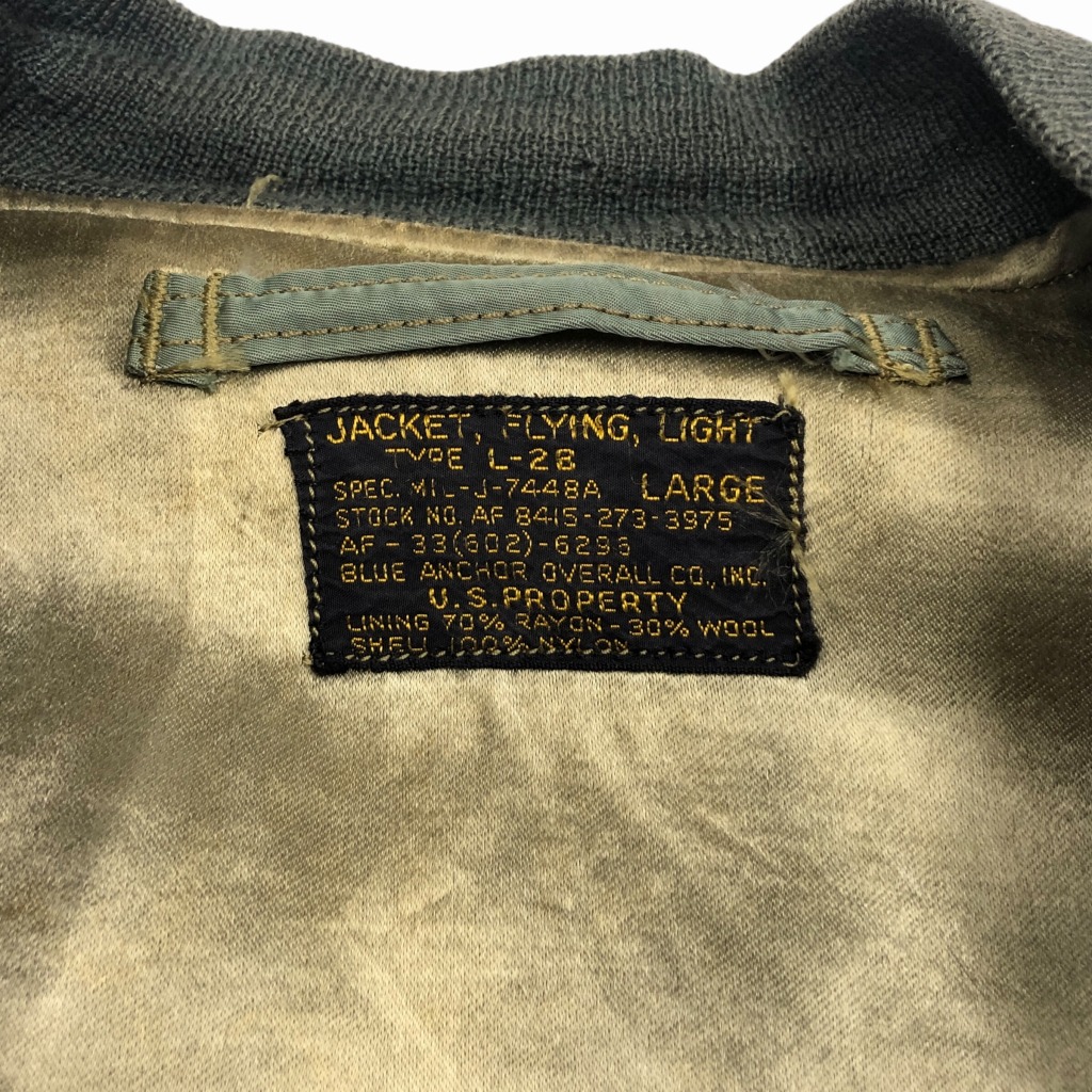 USAF L-2B FLIGHT JACKET 50S 「黒タグ、初期型、BLUE ANCHOR