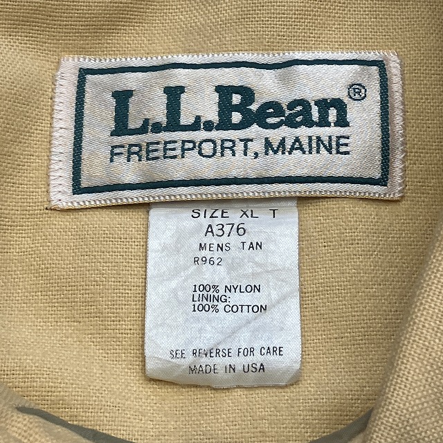 LL BEAN NYLON COACH JACKET 1980'S OLD TAN XL-TALL|SAFARI LL BEAN NYLON COACH JACKET 1980'S OLD TAN XL-TALL|SAFARI